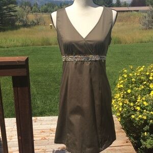 Love Moschino Olive Sleeveless Dress W/Beading Sz6
